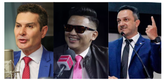 Na imagem acima, Jader Filho, Bob Fllay e Rogério Barra, todos eleitos pelo Pará para a Câmara dos Deputados.